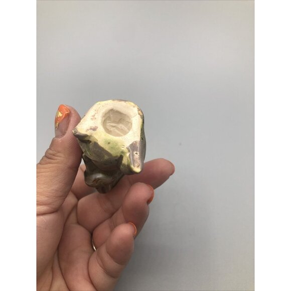 Vintage Ceramic Cute Mouse Eating Cheese Figurine Drip Glazed AS IS - Picture 7 of 9